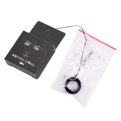 Hypoallergenic Cosmetic Grade Pigment Microblading String Pre-Inked Brow Mapping Thread Detoxifying Bamboo Charcoal Thin String Measuring Tool for 1