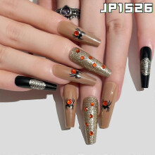 (JP1526) Set of 24 Halloween Press on False Fake Long Nails Self Adhesive Wraps