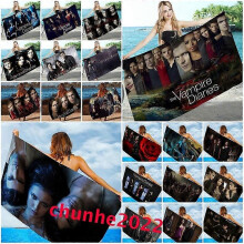 (140x180cm, #18) The Vampire Diaries 3D Microfiber Bath Towel Swim Beach Towel Blanket Turt Gift