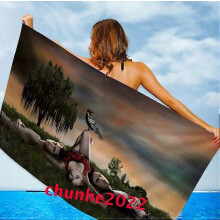 (70x140cm, #15) The Vampire Diaries 3D Microfiber Bath Towel Swim Beach Towel Blanket Turt Gift