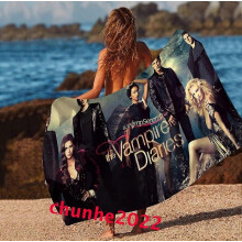 (70x140cm, #24) The Vampire Diaries 3D Microfiber Bath Towel Swim Beach Towel Blanket Turt Gift
