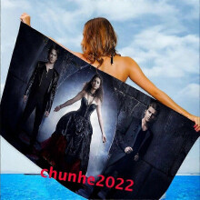 (70x140cm, #12) The Vampire Diaries 3D Microfiber Bath Towel Swim Beach Towel Blanket Turt Gift