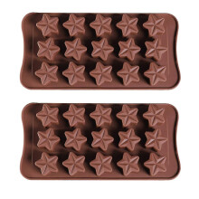 2PCS Star Chocolate Moulds Silicone 15 Cavity Sweet Moulds Star Wax Melt Moulds Valentines Candy Moulds Mini Star Moulds Non Stick Gummy Ice Moulds