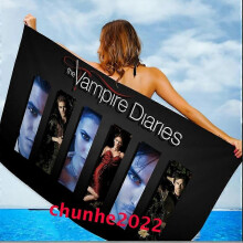 (70x140cm, #16) The Vampire Diaries 3D Microfiber Bath Towel Swim Beach Towel Blanket Turt Gift