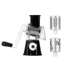(white) Multi-Function Manual Vegetable Cutter Slicer Dicer Grater for Kitchen, Hand Crank Cheese Grater Shredder with Stainless Steel Blades