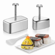 3Pack Onigiri Mold Stainless Steel, Musubi Mold Rice Mold Kit, Maker Press, Classic Triangle Rice B