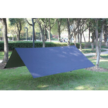 (Black) 10x10ft Rain Tarp Hammock Waterproof Cover Tent Shelter Picnic Mat Blanket Stake