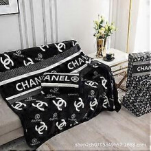 (130*200cm, 19) Light Luxury Flannel Blanket Big Brand Comfortable Blanket Sofa Nap Blanket UK