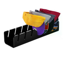 (1pc Black) 1pc/2pcs Acrylic Cap Storage Rack, Slotted Baseball Cap Display Rack, Can Accommodate 7 Baseball Caps Storage Organizers
