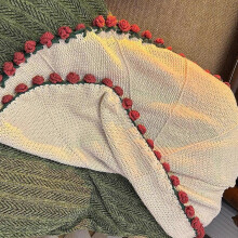 (Khaki White Red Rose) Bouquet Blanket Crochet Kit Crochet Starter Kit DIY