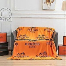 (130*200cm, 23) Light Luxury Flannel Blanket Big Brand Comfortable Blanket Sofa Nap Blanket UK