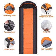 (Orange)Adult Envelope Blanket Single Super soft Sleeping Bag Adult Camping Outdoor UK~