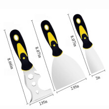(3PCS in Set) 15 in 1 Multifunctional Putty Knife Set Stainless Steel Spatula Putty Scraper Cleaning Spatula DIY Construction Tools