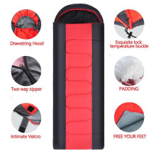 (Red)Adult Envelope Blanket Single Super soft Sleeping Bag Adult Camping Outdoor UK~