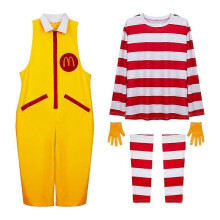 (2XL, No wig) Ronald McDonald Cosplay Costume Adult kid Funny Party Fancy Dress Halloween GIFT