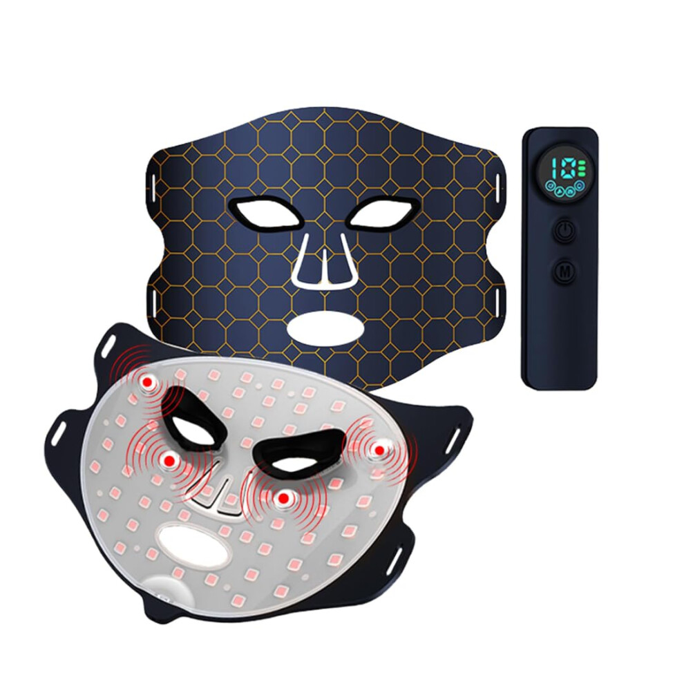 Light/Red/Blue Led Therapy Mask With 55 Triplecore Leds, Four Modes Near Infra For Skincare