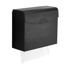 (black) Carton Towel Holder, Dual Dispensing Paper Towel Dispenser, Wall Mounted, Drilling, Waterproof, Aluminum, for Bathroom and Toilet Tissue