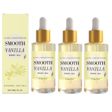 Vanilla Body Oil with Smooth LongLasting Aroma, Deep Hydration for Dry Skin Care, 3pcs