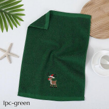(1pc-green) Vintage Holiday Towel Christmas Santa Reindeer Ornament Uses for Kitchen & Bathroom