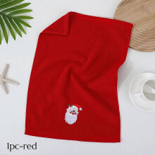 (1pc-red) Vintage Holiday Towel Christmas Santa Reindeer Ornament Uses for Kitchen & Bathroom