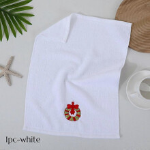 (1pc-white) Vintage Holiday Towel Christmas Santa Reindeer Ornament Uses for Kitchen & Bathroom