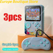 (Double cyan 3pcs) handheld retro game console new two player FC handheld console classic Little Overlord mini mini childhood nostalgic version