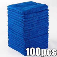 (bLUE 100pcs) 10/200PCS Microfiber Car Cleaning Towels Super Absorbent Car Drying Cloth Household Car Care Detailing Hemming Towel Duster Rags