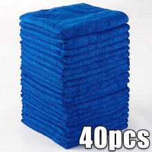 (bLUE 40pcs) 10/200PCS Microfiber Car Cleaning Towels Super Absorbent Car Drying Cloth Household Car Care Detailing Hemming Towel Duster Rags