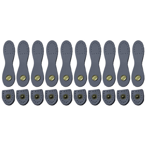 10 Pcs Leather Snap Buckles Leather Purse Clasps-Dark Grey