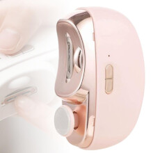 Electric Nail Clippers with 2 in 1 Trimmer and Polisher, USBC Rechargeable, Safe for Adults and Kids (Pink)