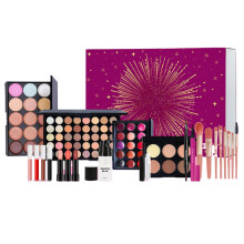Makeup Kit with Longwear Eyeshadow Palette and Lipstick, Compact Travel Size, Cool and Warm Tones