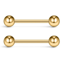 2 Pcs Tongue Bars, Nipple Bars, Tongue Piercing Jewellery with Hypoallergenic Stainless Steel, Highly Polished Surface, Internal Thread Design for Dai