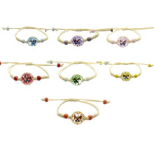 7Stück Freundschaftsarmbänder Mit Glas-Charm, Handgewebt, Leuchtende Farben, Verstellbares Armband Set Für Damen, Herren, Kinder