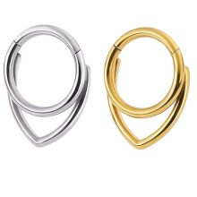 316L rustfritt stål neseringer, 2 stk. septum klikkerringer 16G8mm hengslet bøyle hypoallergenisk gullforsølvet nesering kroppspiercingsmykker for