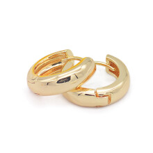 Brincos de argola dourados, brincos de argola folheados a ouro para mulheres, hipoalergênicos, 14 mm, leves, para uso diário.