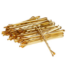 Pinces à cheveux ondulées dorées, lot de 50 épingles invisibles pour cheveux blonds à bruns, design ondulé antidérapant et sans dommage pour