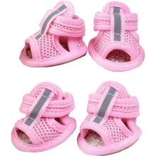 Sapatos para cães para todas as estações, sandálias de malha respirável com sola de borracha, ajustáveis e confortáveis, protegem as patas