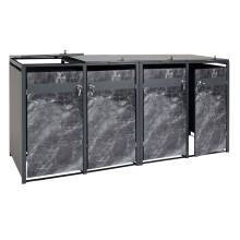 4er Mülltonnenverkleidung MCW-J82, Mülltonnenbox, erweiterbar, Metall 100kg, anthrazit