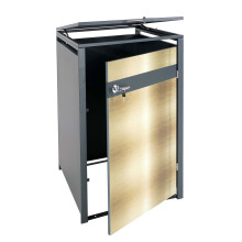 1er Mülltonnenverkleidung MCW-J82, Mülltonnenbox, erweiterbar, Metall 32kg, anthrazit