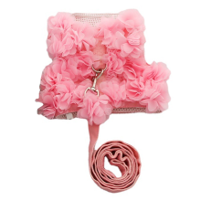 Fashionable Pet Outfit: Step In Design, Reflective Strip, Breathable Sheer Fabrics, Quick Release Magic Strap, 3D Floral Decorations, Perfect For Dayt