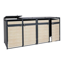 4er Mülltonnenverkleidung MCW-J82, Mülltonnenbox, erweiterbar, Metall 100kg, anthrazit
