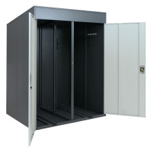 Garage per biciclette doppio MCW-H66b, box per biciclette, con chiave, metallo 213x158x125 cm ~ antracite/grigio chiaro
