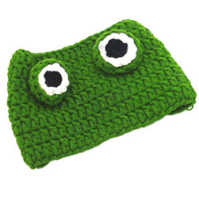 Chapéus de fantasia para animais de estimação, com design fofo de sapo para cães e gatos, feitos à mão em lã quente tricotada para proteção