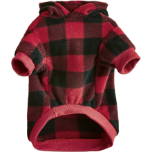 Warm Dog Sweater With Classic Plaid Pattern, Soft Fleece Fabric Dog Hoodie For Small To Medium Dogs, Easy On And Off Design For Quick Walks, Perfect F