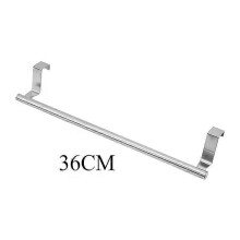 (Silver-L) Stainless Steel Towel Rack Kitchen Cabinet Door Towel Bar Bathroom Hanging Towel Hooks Home Storage Organizer Shelf
