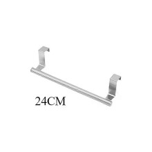 (Silver-S) Stainless Steel Towel Rack Kitchen Cabinet Door Towel Bar Bathroom Hanging Towel Hooks Home Storage Organizer Shelf