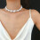 Κολιέ με μαργαριτάρια σε στυλ choker για γυναίκες, ακανόνιστο διασκεδαστικό μπαρόκ 6