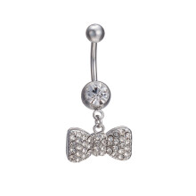 Mors dags gaver Initialer Navle Ringe, Udsmykket med CZ-krystaller i elegante bogstaver, Hypoallergenisk Kirurgisk Rustfrit Stål Navle Ring