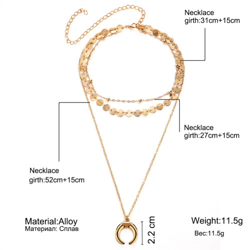 Κομψά χρυσά κολιέ choker για γυναίκες, ρυθμιζόμενο απλό choker με τρία επίπεδα κολιέ 2