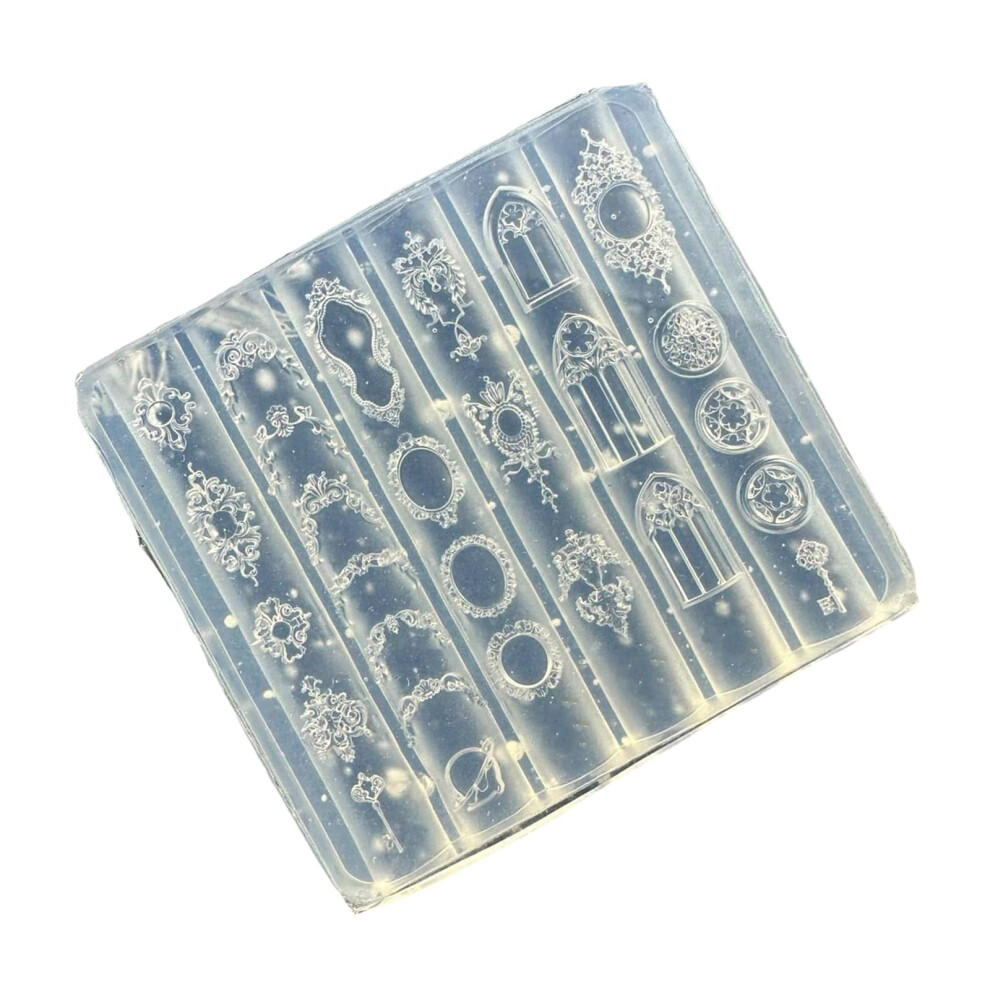 Nail Art Silicone Mold with Intricate Vintage Floral Designs for DIY Nail Decoration and Salon Use